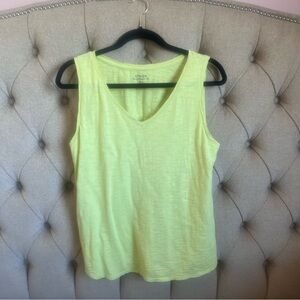 ♦️Chico's The Ultimate Tee sleeveless Yellow green V-Neck Tank Top size 2 modal